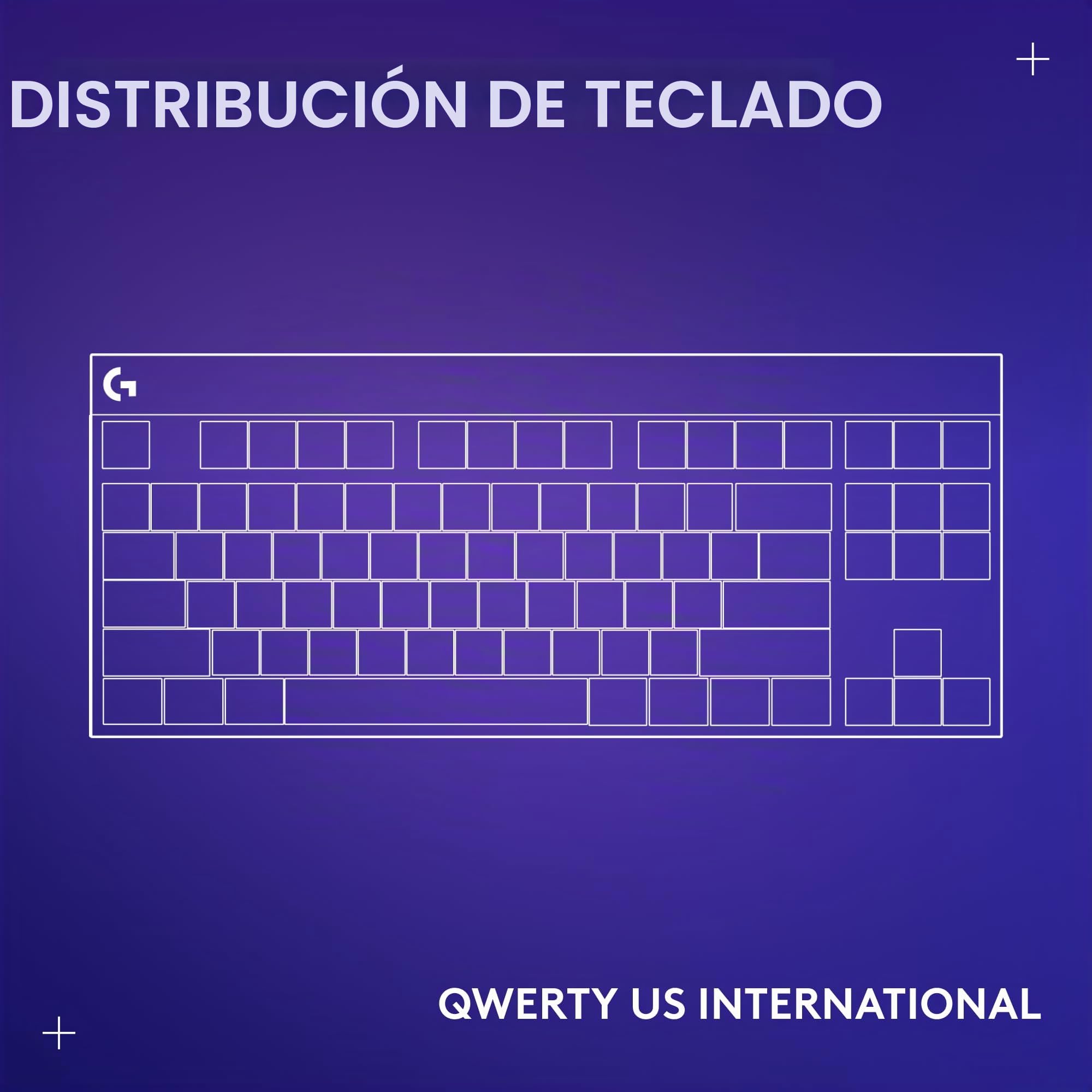 Logitech G G515 Lightspeed TKL de Perfil bajo Teclado para Gaming inalámbrico, RGB LIGHTSYNC, diseño Fino sin Teclado numérico, Teclas de PBT, interruptores mecánicos táctiles, US INT'L - Negro