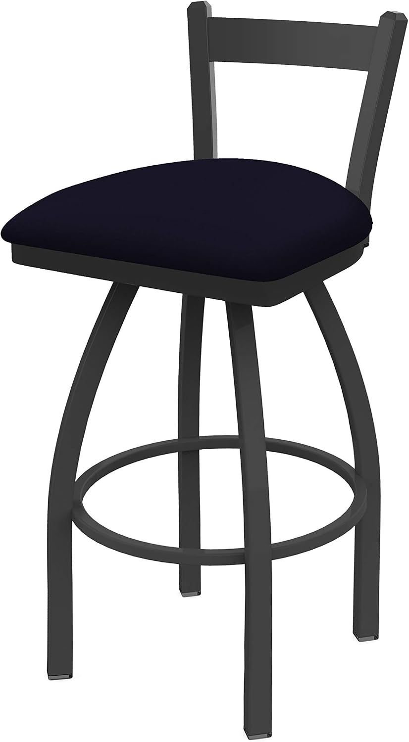 821 Catalina 25" Low Back Swivel Counter Stool with Pewter Finish and Canter Iron Seat