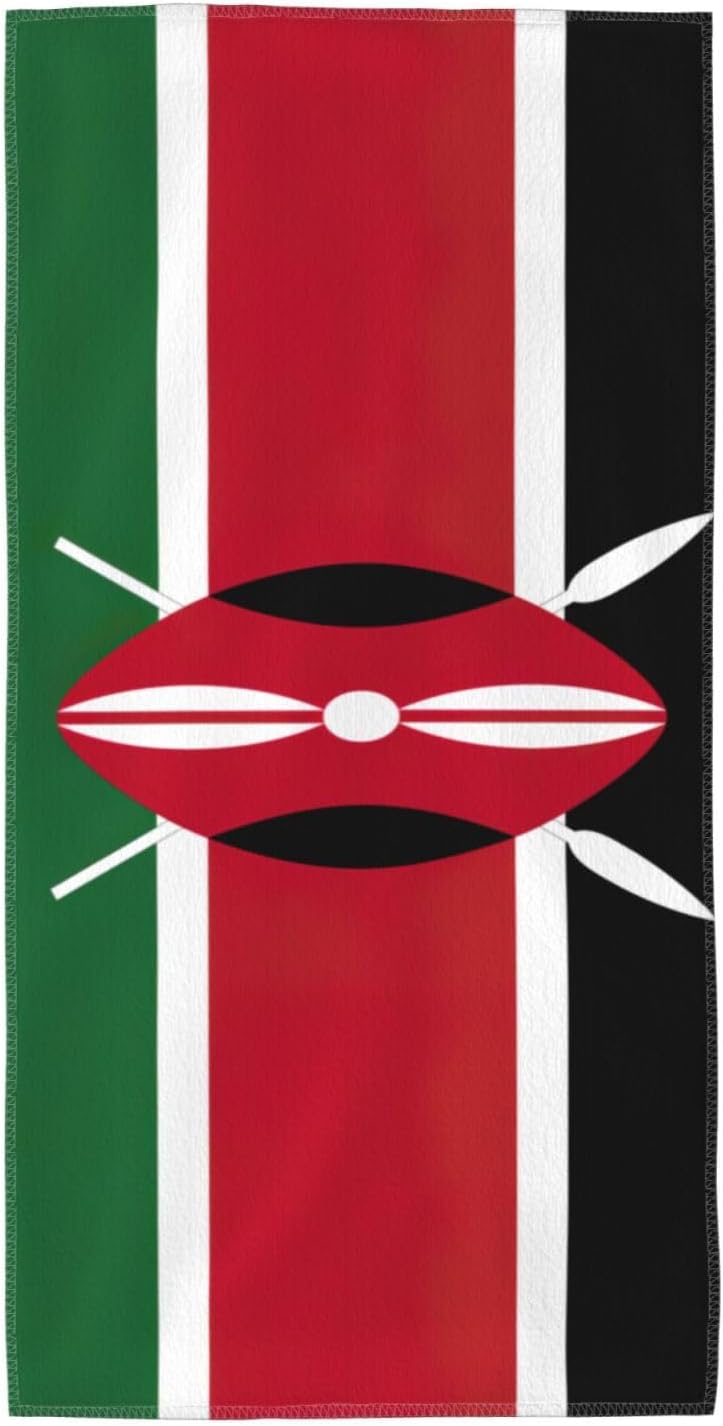 Flag of Kenya Print Hand Towels for Kitchen, Decorative Bathroom Towels Decor Farmhouse Cute for Men Women Gifts