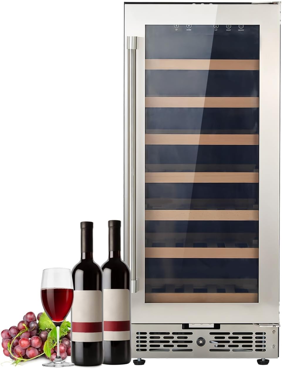 Wine Cooler Refrigerator 96L Beverage Fridge with Glass Door Small Wine Fridge for Bar Home Party
