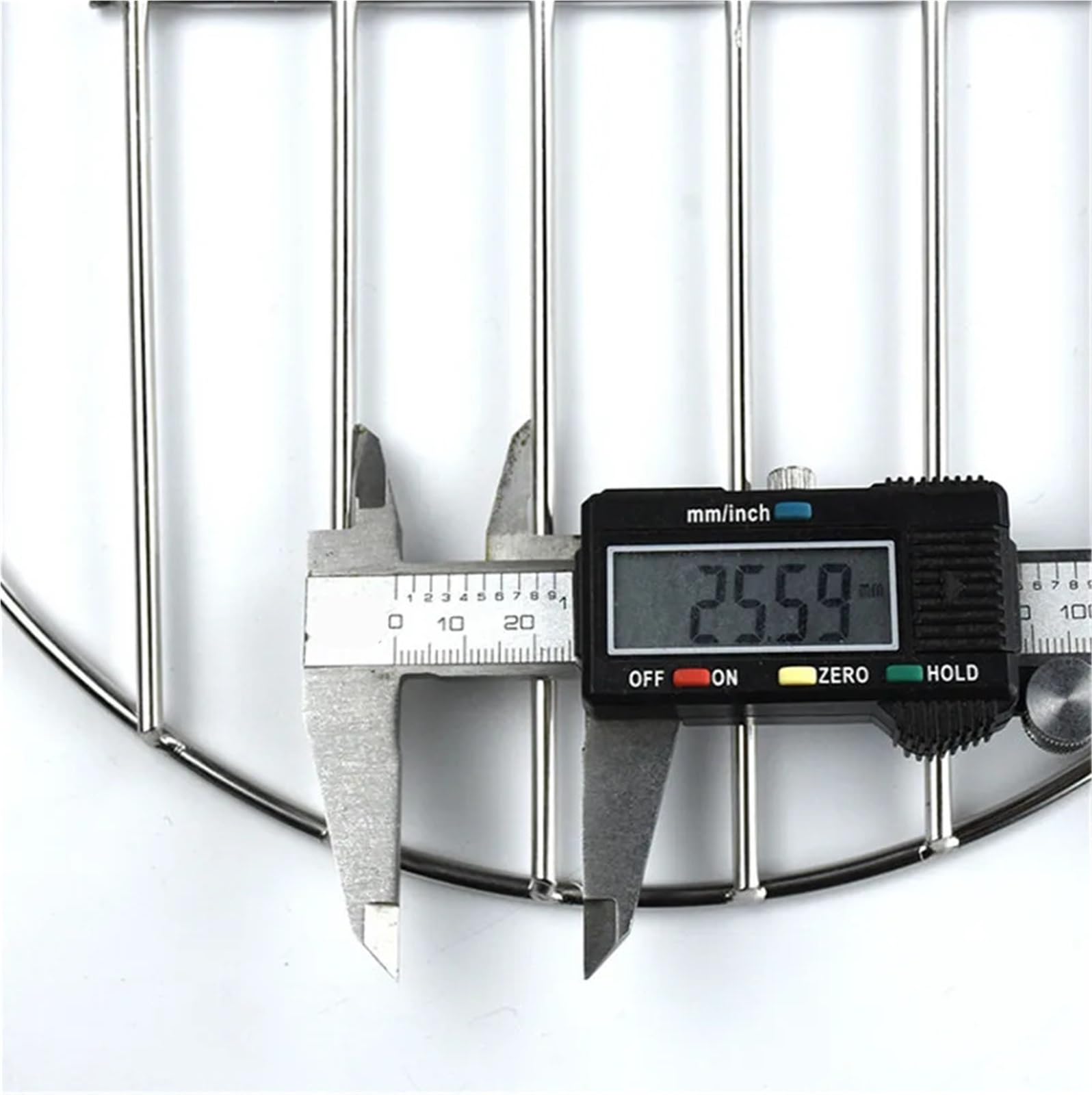 Rete a rete per barbecue in acciaio inox, griglia rotonda per arrostire pancetta e verdure, accessorio da cucina versatile, varie dimensioni (43,5 cm)