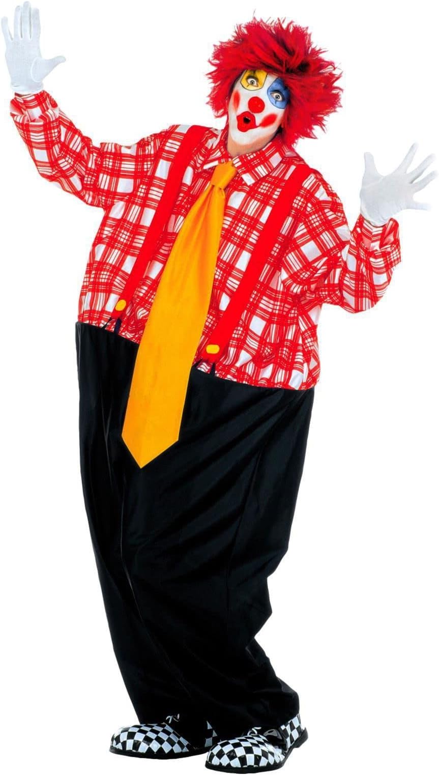 Mens Fat Clown Costume for Circus Fancy Dress