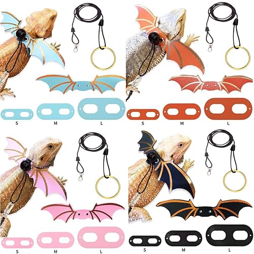 Conjunto de 3 tamanhos de coleira e arnês de dragão barbudo, arnês de dragão barbudo, coleira de cou