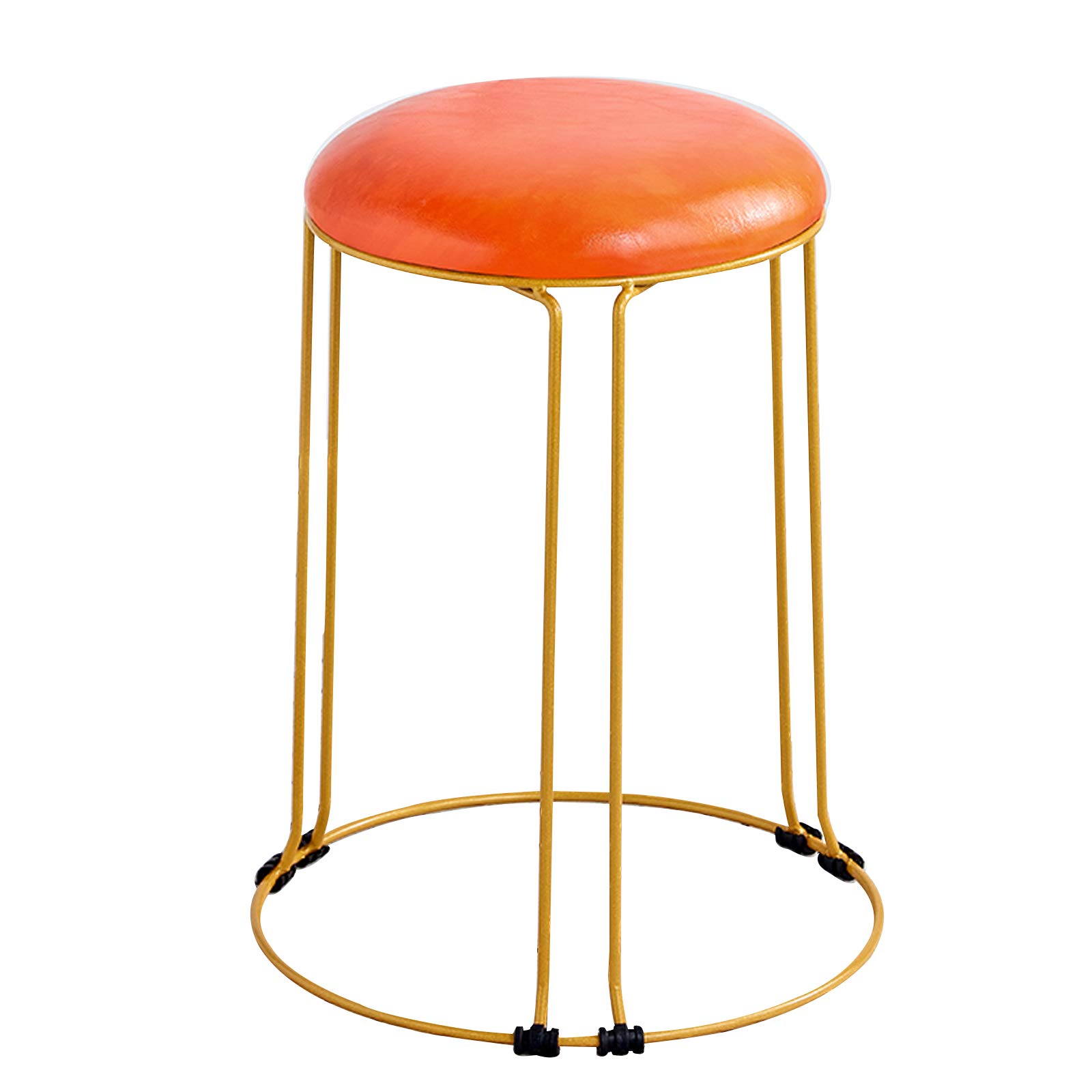 Taburete de tocador elegante para el dormitorio con reposapiés de cuero PU en color negro