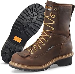 8" Logger Boots for Men - Waterproof Work Boots with Scubaliner - Slip-Resistant Steel-Toe Footwear