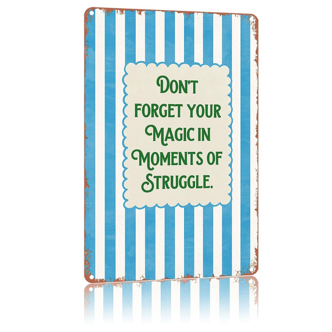 Kwqdozf As Pic Don't Forget Your Magic Metal Sign, Vintage Text Art Poster Home Wall Decor