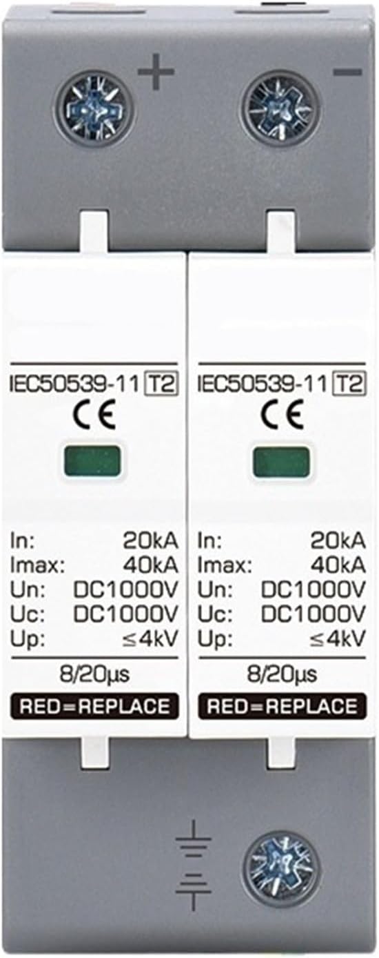1pcs Surge Protective Device Photovoltaic DC System SPD 2P/3P DC1000V 20KA~40KA Protector AC275V DC500V Lightning Protection(DC1000V)