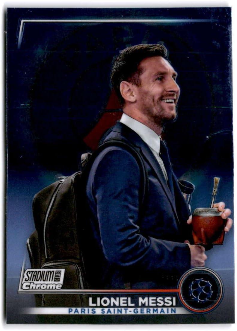 2022-23 Topps Stadium Club Chrome UEFA #80 LIONEL MESSI Paris Saint-Germain Soccer Trading Card