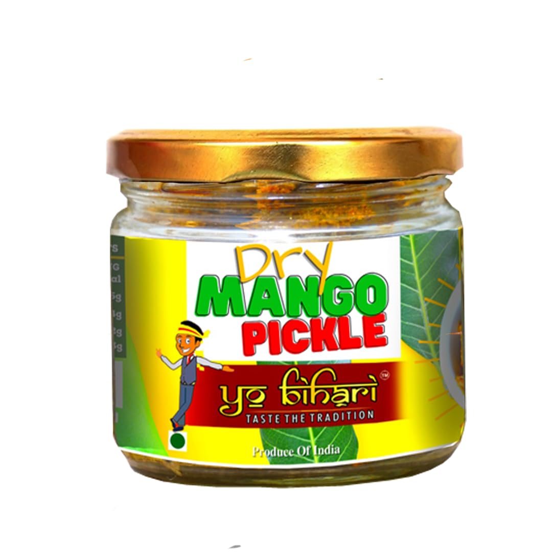 Yo Bihari Dry Mango Pickle I Sookha Mango Pickle I Low oil mango pickle I Homemade Pickle I Sundried I Preservatives free I Bihari style mango pickle I Traditional mango pickle I Glass jar I