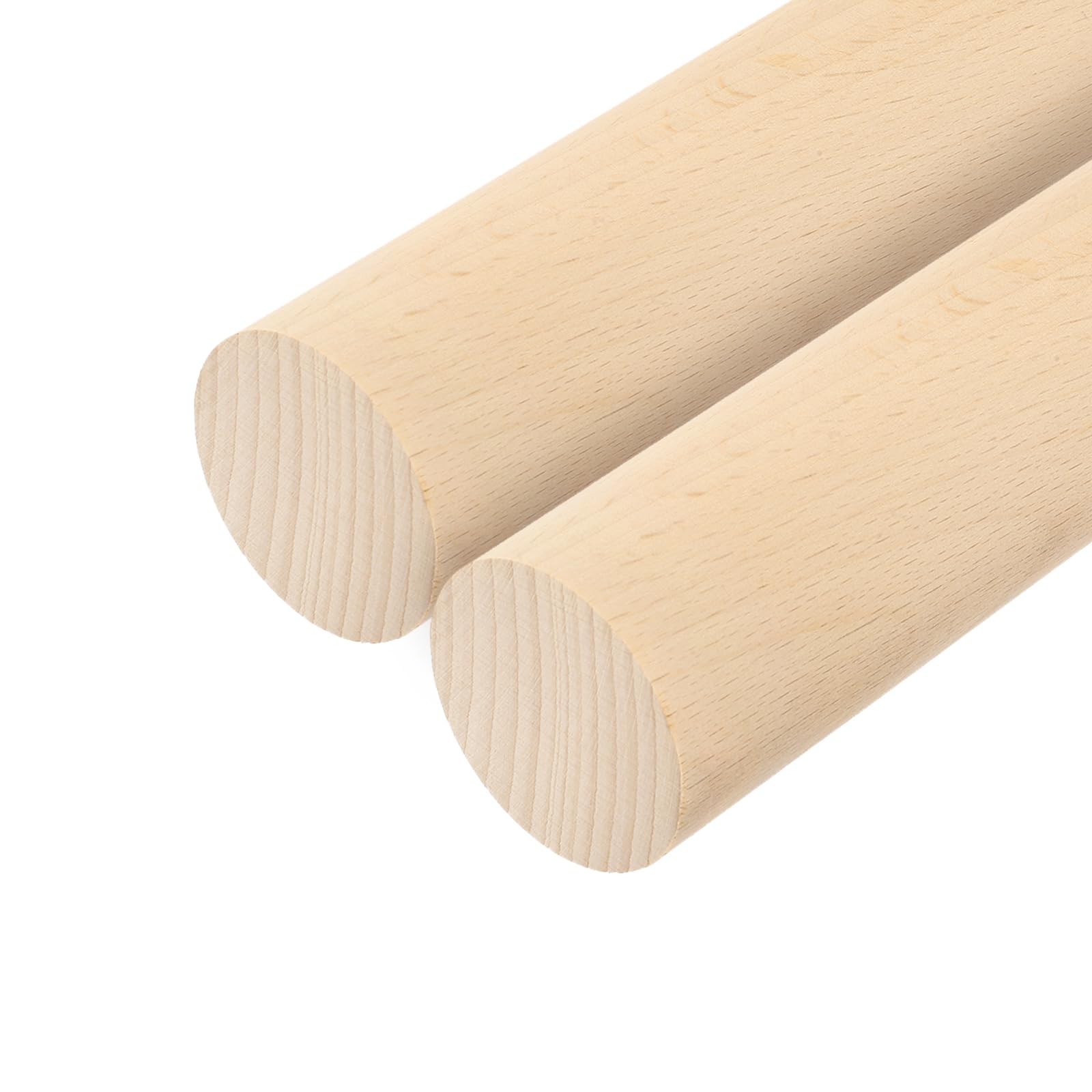 sourcing map Wooden Dowel Rods,50mmx150mm Round Wooden Rod Unfinished Solid Wood Sticks Crafts Wand for Arts Decoration, Craft and DIY Projects Wand,Pack of 2