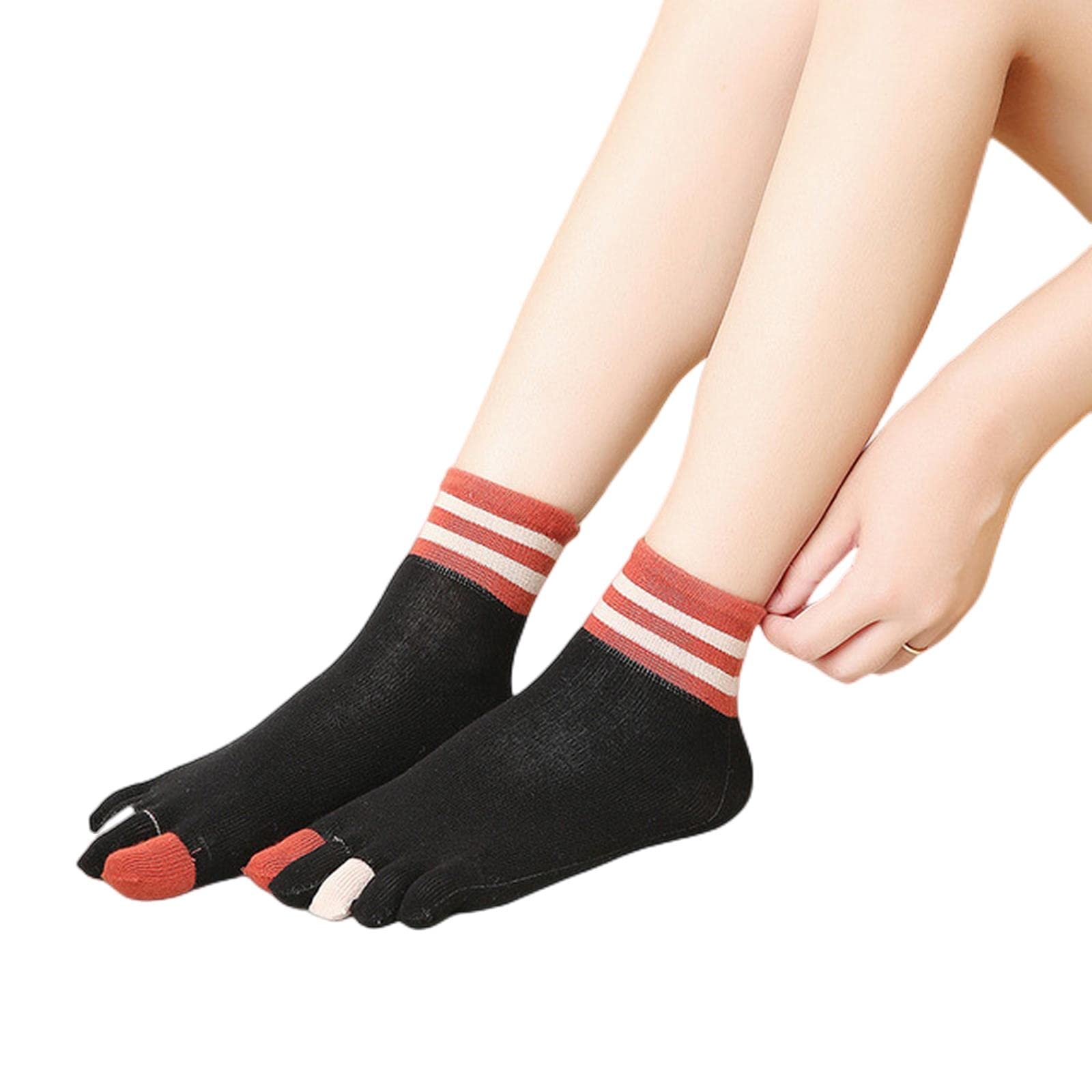MOGSA Calcetines para mujer, 5 unidades, transpirables, suaves, cortos, color negro