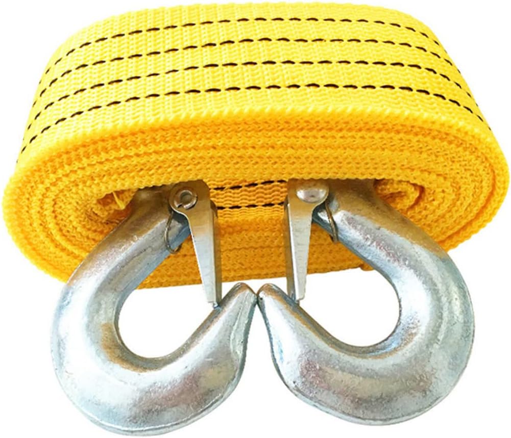 2pc Sturdy Car Winch Rope ATV Tow Strap Heavy Duty Car Tow Straps Winch Rope Hooks