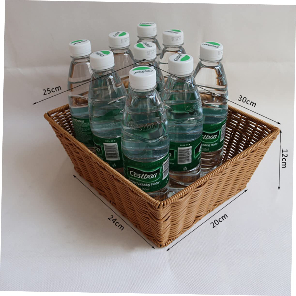 MUSISALY 1pc Fruit Vegetables Basket Woven Storage Baskets Pantry Organizer Bin Willow Basket Tray Rattan Vegetable Basket Rectangular Woven Basket Wicker Storage Basket Wooden re-usable