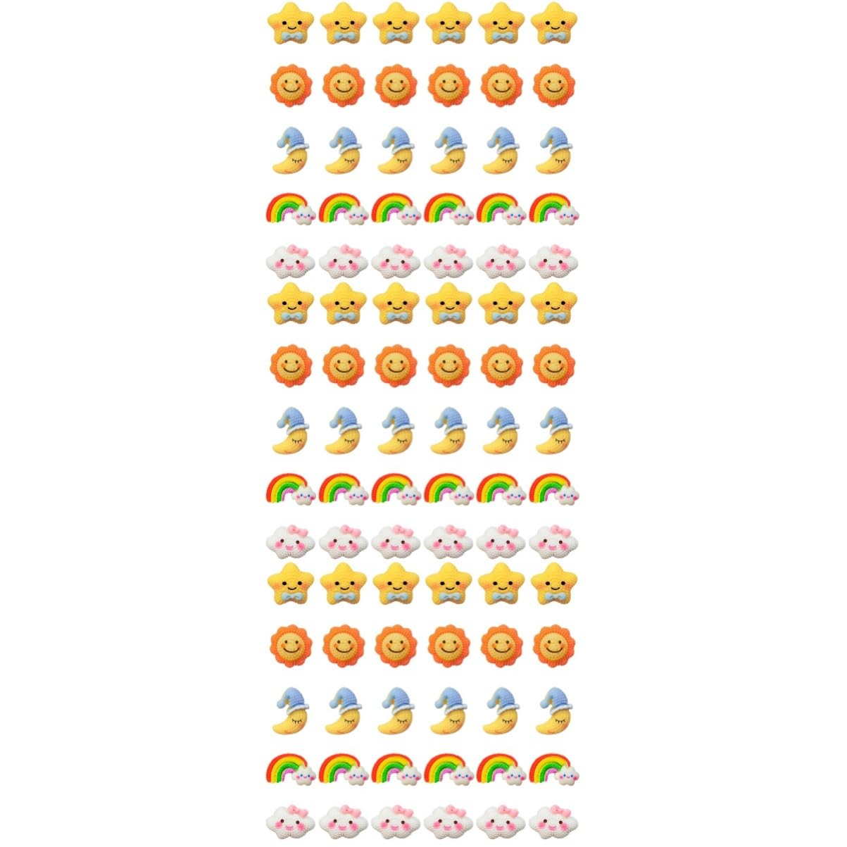 NUOBESTY 90stücke -Dekoration Push Niedliche Resin-memo-pinnadeln Mond Sternen Regenbogen Und Wolken-Designs Für Corkboards Und Zuhause