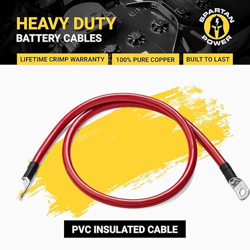 Miniatura 3 de Spartan Power Cable de batería rojo 9 pulgadas 10 AWG 516" M8