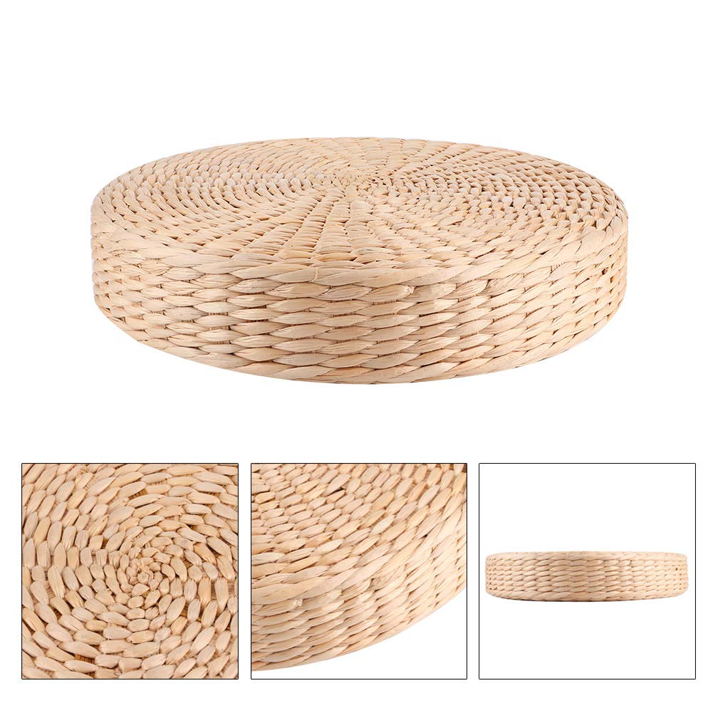 Cojín Redondo Japonés Tatami Para Suelo | Funda Lino Y Algodón, Relleno Algodón Perlado | Lavable, Altura 15 Cm | Ideal Meditación, Yoga, Ventana O Decoración Zen