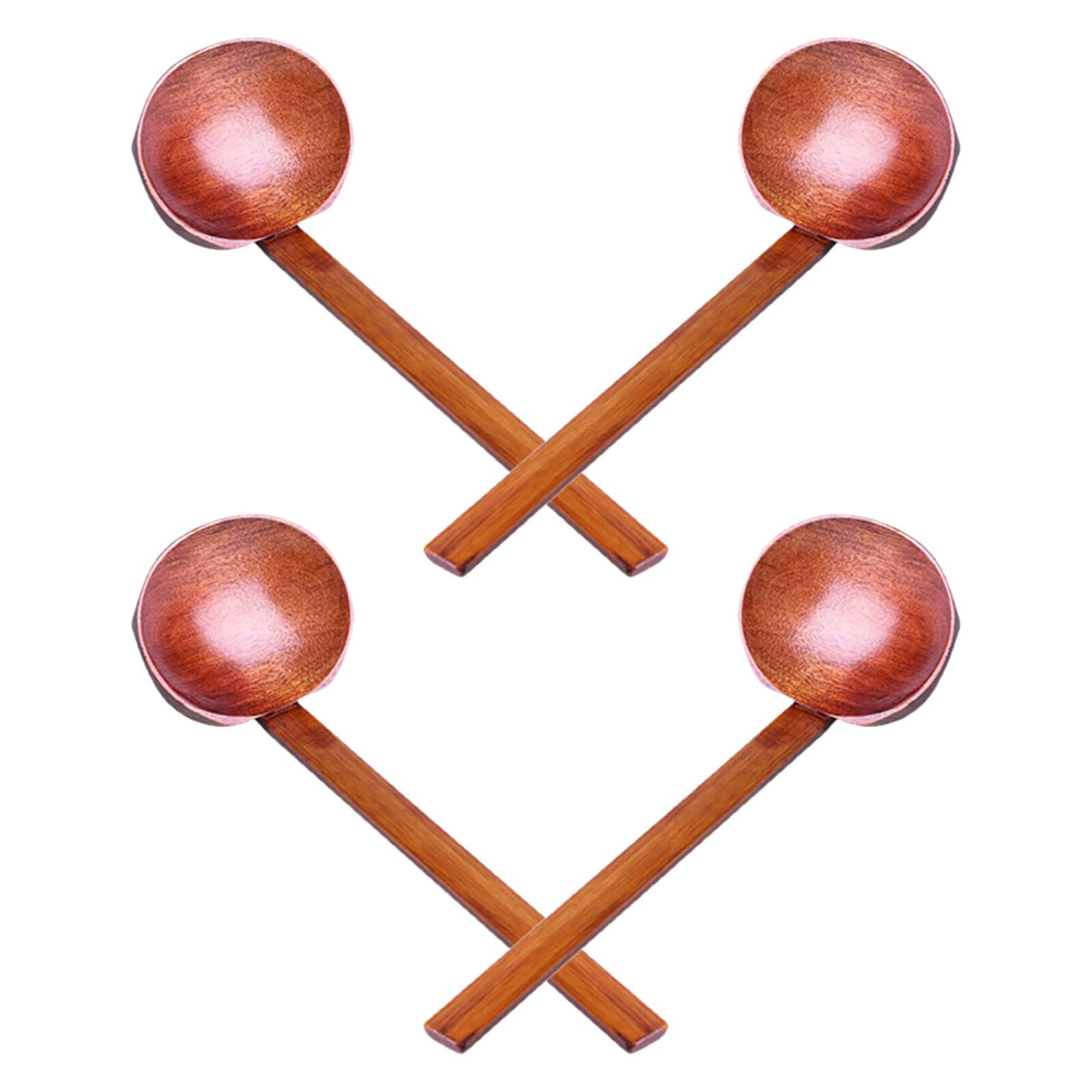 Baluue 4piezas Cuchara Sopera De Madera Con Mango Para Comer Sopa Cucharón Japonés Para Ramen Cuchara De Madera Para Gachas Para Uso Cocina y Comedor