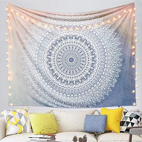 Dremisland Mandala wandtapijt, grijs en roze, lotustapijt, wandtapijt, Indiaas, Boheemse hippie, wandtapijt, doek… - Afbeelding 3