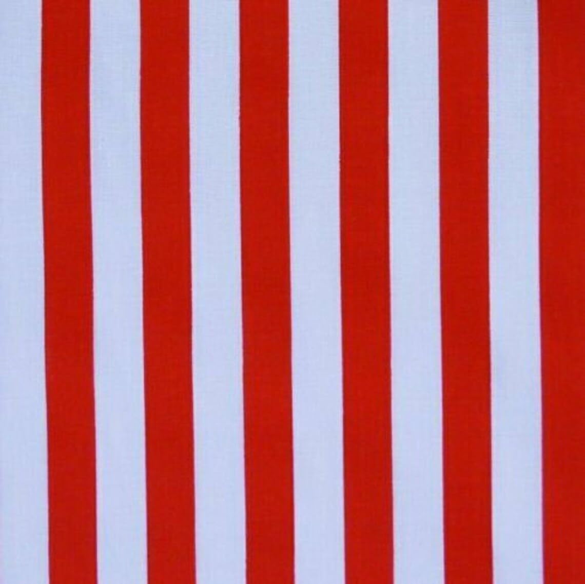 11mm Stripe Polycotton Fabric (Per Metre) - Simply Sew Crafty™ (Red & White)