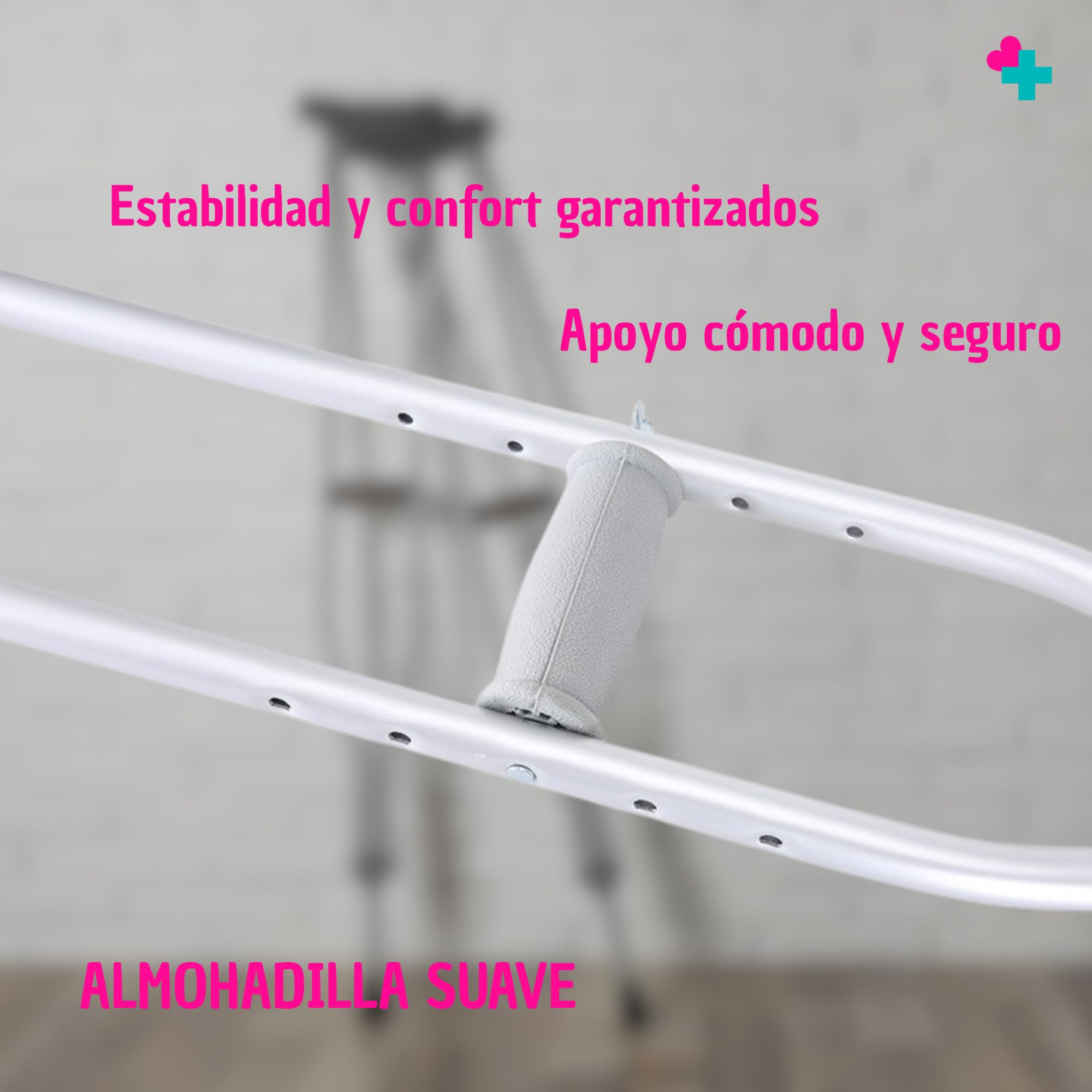 GERCARE. Par Muletas Axilares Adultos. Muletas Con Doble Regulación. Muletas Aluminio Ligeras. Muletas Adulto Acolchadas. Muletas Pack de 2 unidades.
