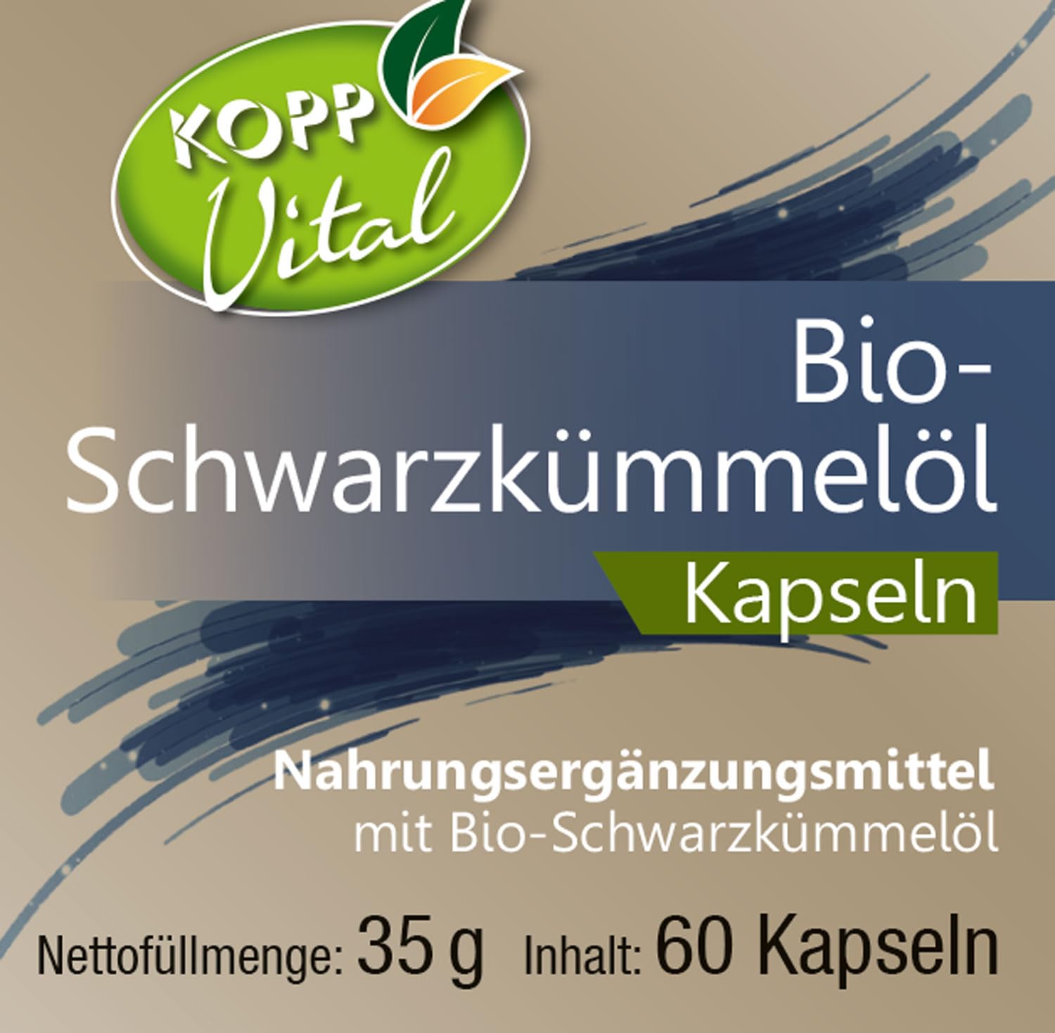 KOPP Vital® Bio-Schwarzkümmelöl Kapseln | 35 g | 60 Kapseln | Rein. Ungefiltert. Bio. Premiumqualität