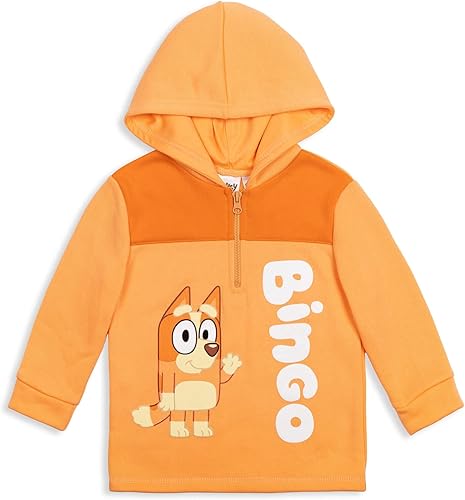 Miniatura 7 de Bluey Sudadera con capucha de media cremallera de vellón para niños pequeños a niños grandes Azul  Patchwork