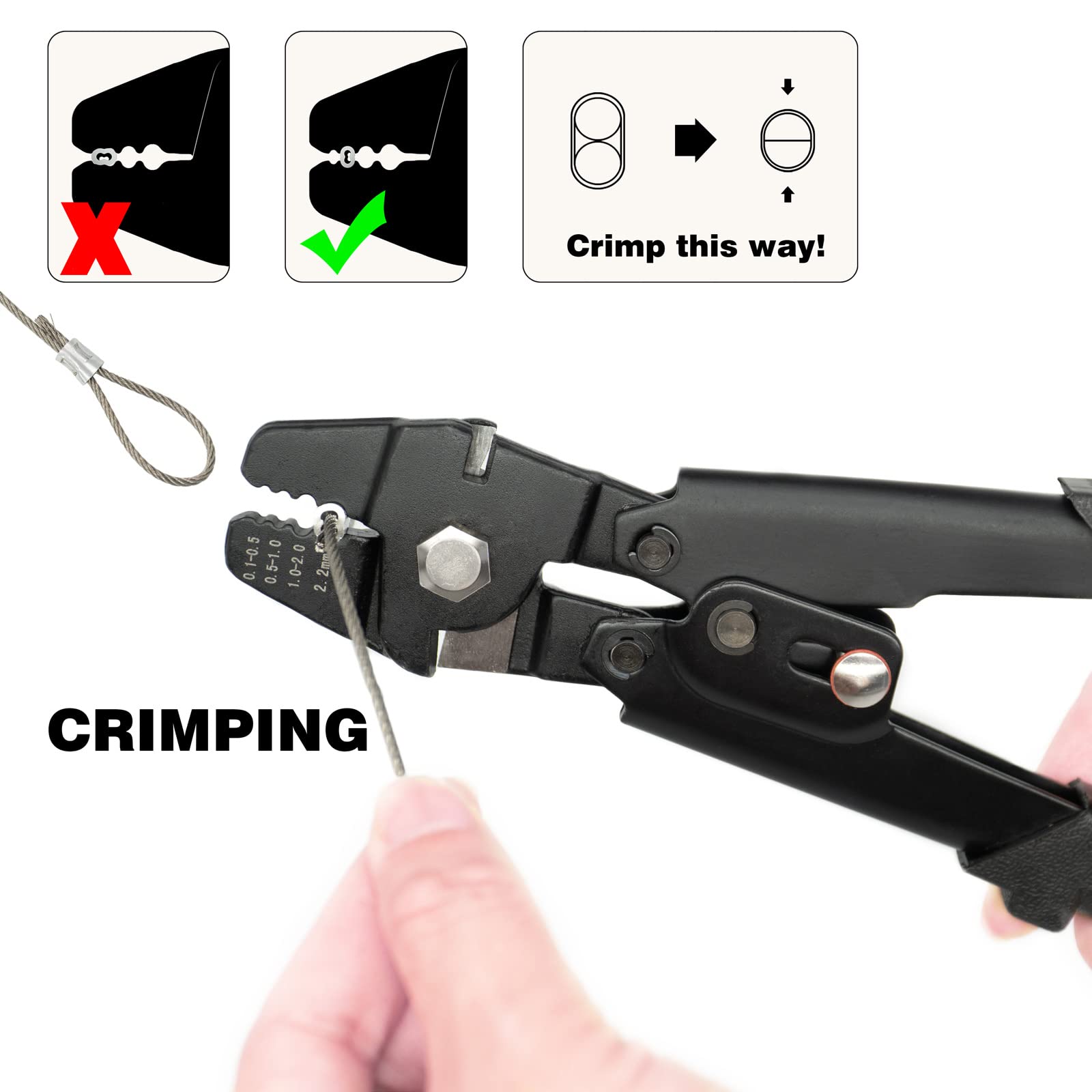 Snapklik.com : Wire Rope Crimping Tool For 3/64 5/64 1/16 Wire Rope