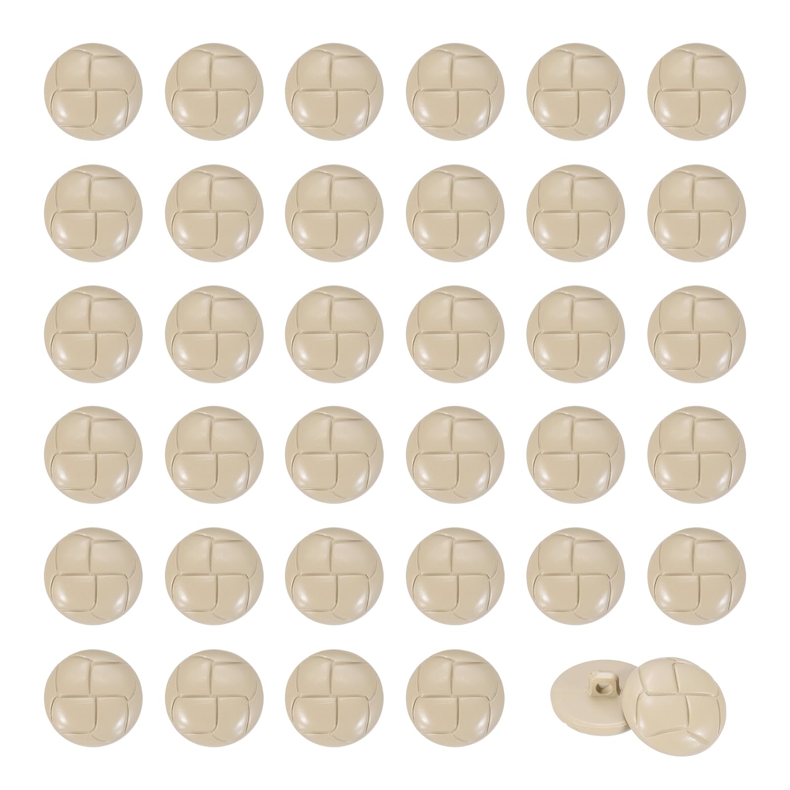 sourcing map 50Pcs Imitation Leather Style Shank Buttons, 18mm/0.71inch Plastic Round Sewing Button for DIY Coats Suits Dress Skirts Jackets Clothing Embellishment, Khaki