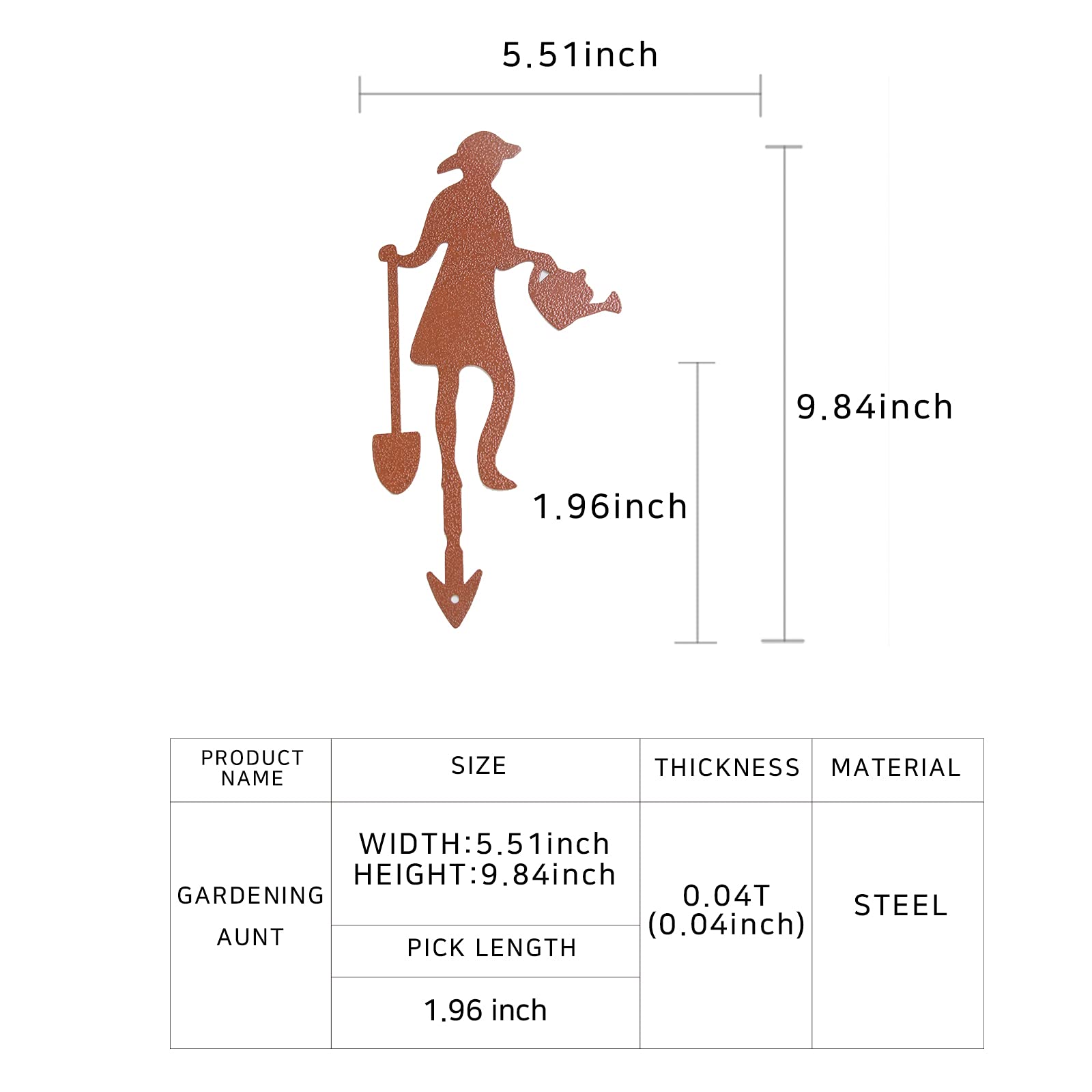 STEELDECO Decorate Plantpot - Powder Paint Coating - Steel - Brown -Flower Garden Stake-Gardening Aunt