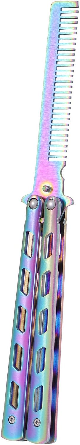 Beaupretty Beard Comb Hair Foldable Style Rainbow for Beginner Training (Colorful) Comb