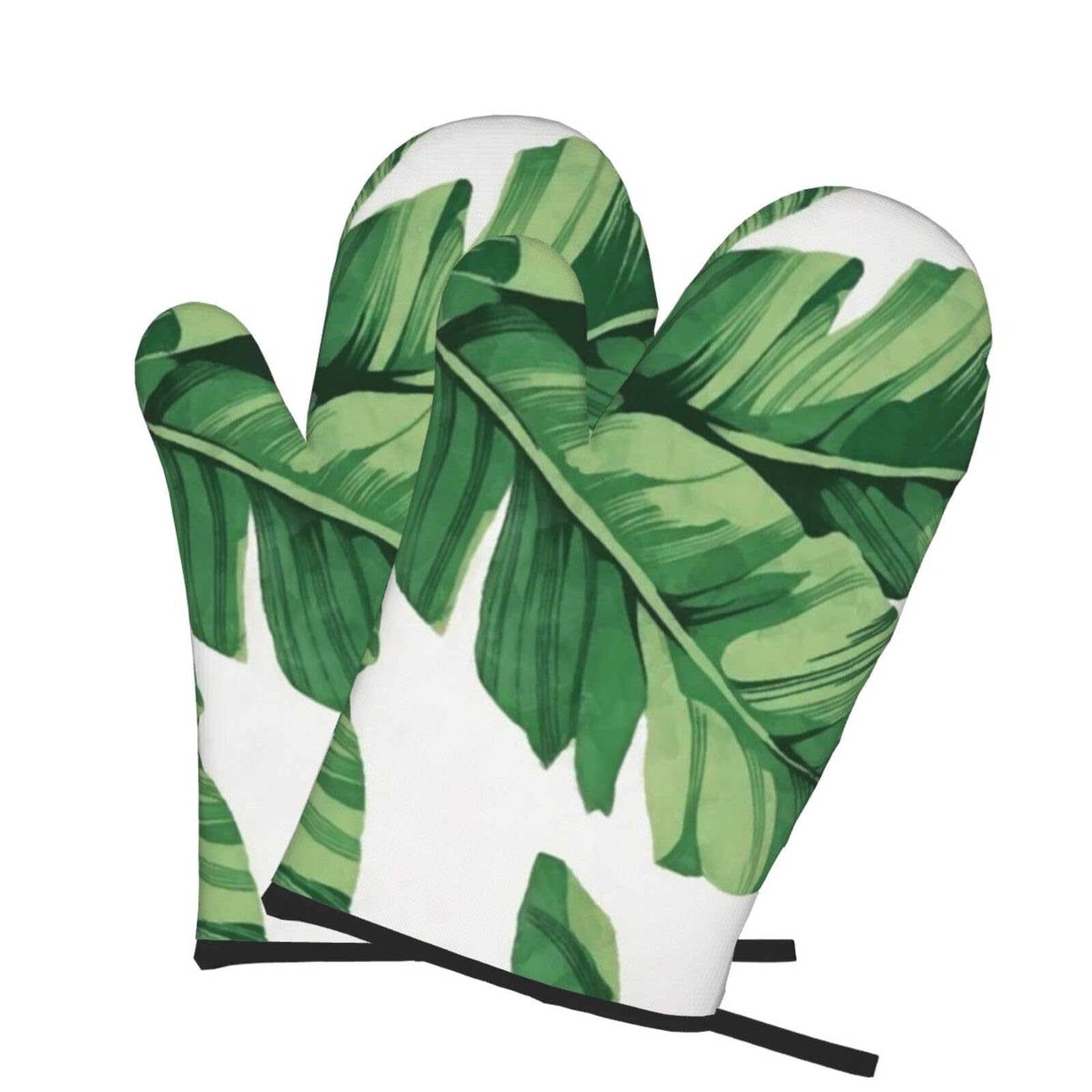 Oven Mitts Set of 2 Pcs, watercolor painting Prints Heat Resistant Kitchen Gloves for Cooking Baking Grilling