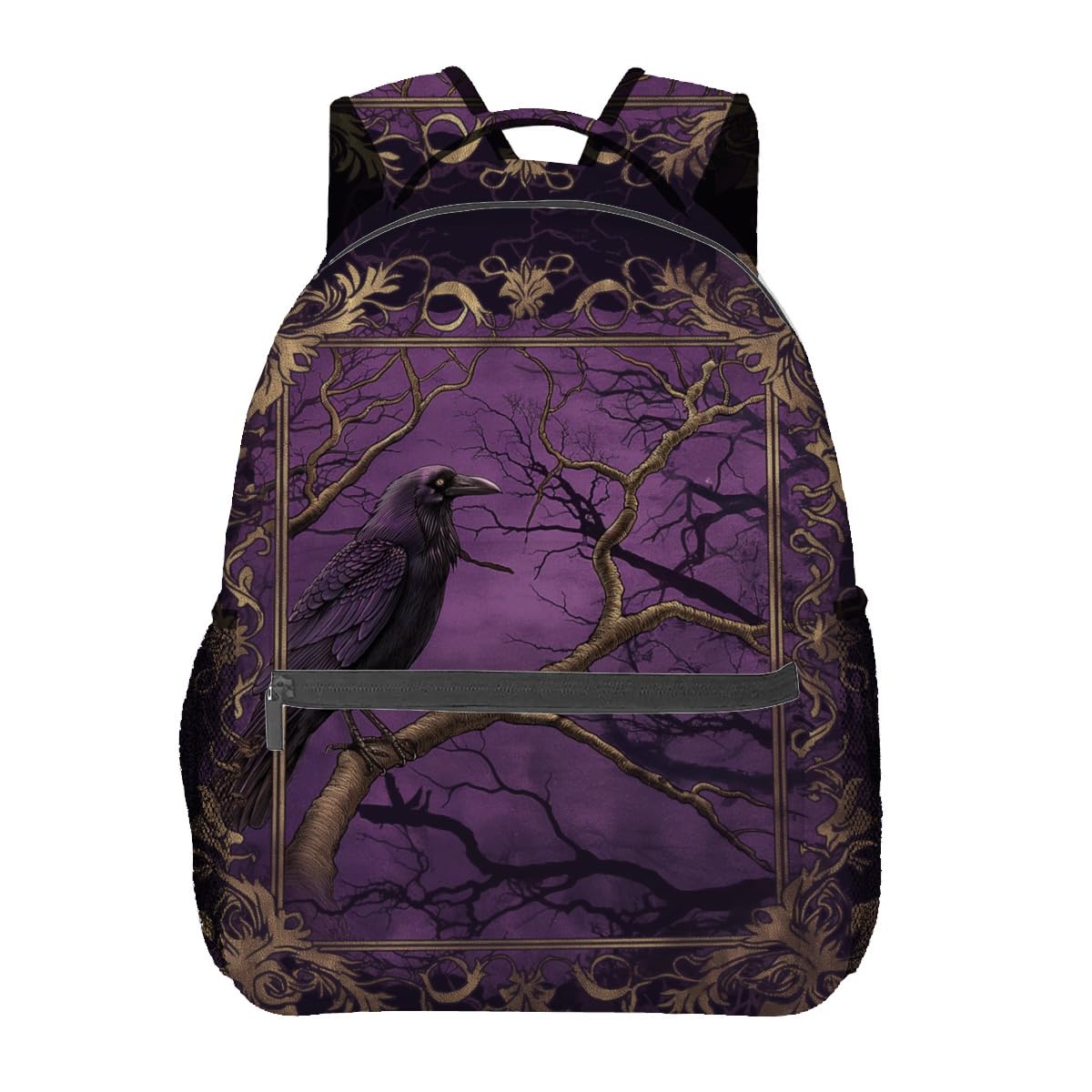 VANZEV Raven and Dark Forest Backpack Travel Backpacks Laptop Rucksack,School Bookbag for Women Kids Boys Girls,Gothic Animal Back Pack Accessories