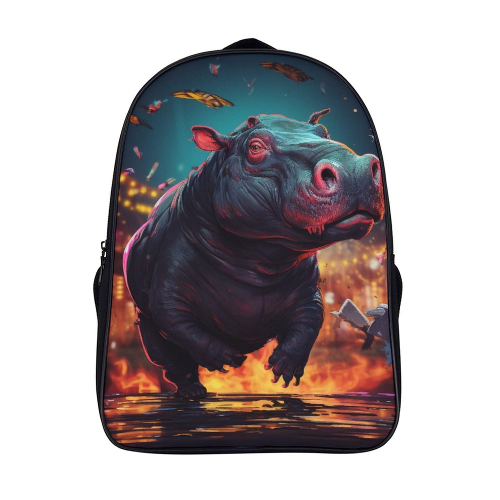 KaleidoKit Hippo Kid Back Pack,Kids School Bag 3D Backpack for Boys Children, Bookbag Kids Kindergarten Small Schoolbag Backpacks 40x28x16cm