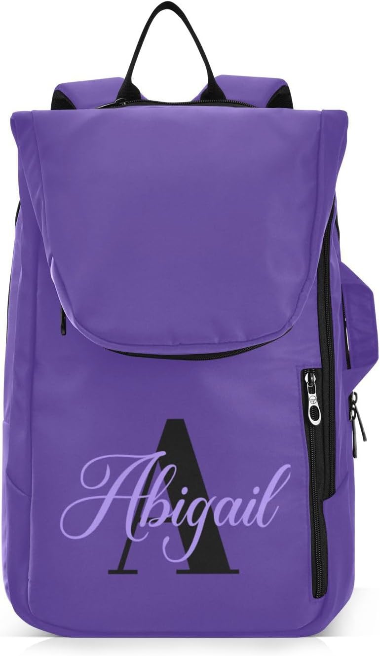 MCHIVER Dark Purple Custom Tennis Bags for Men Women Personalized Tennis Backpack Hold 2 Rackets Sports Padel Backpack 11.81 * 7.87 * 17.11in