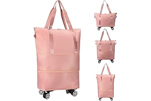 Funarty Rolling Duffle Bag on Wheels with Pull Handle