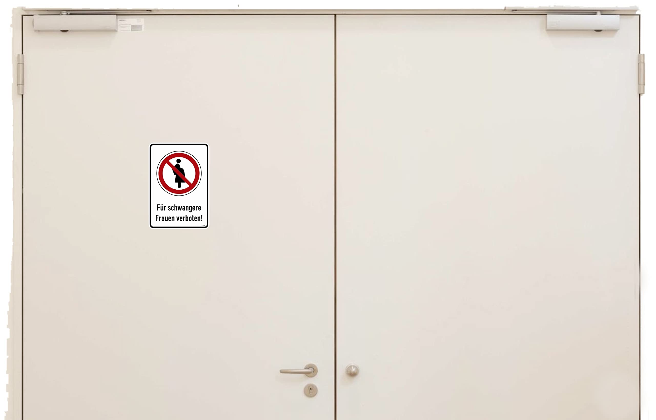 Daged For pregnant women prohibited sticker 23 x 16 cm safety sign ISO 7010-P023 sticker T-172, White - Image 2