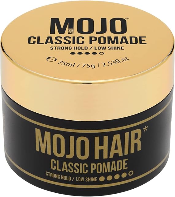 MOJO Hair Classic Pomade (Water Based) with Strong Hold & Low Shine,Washes Out With Ease,Luxury Fragrance,Hair Styling Products For Men & Women,Gifts For Men 1x75ml/64g/2.53fl/oz