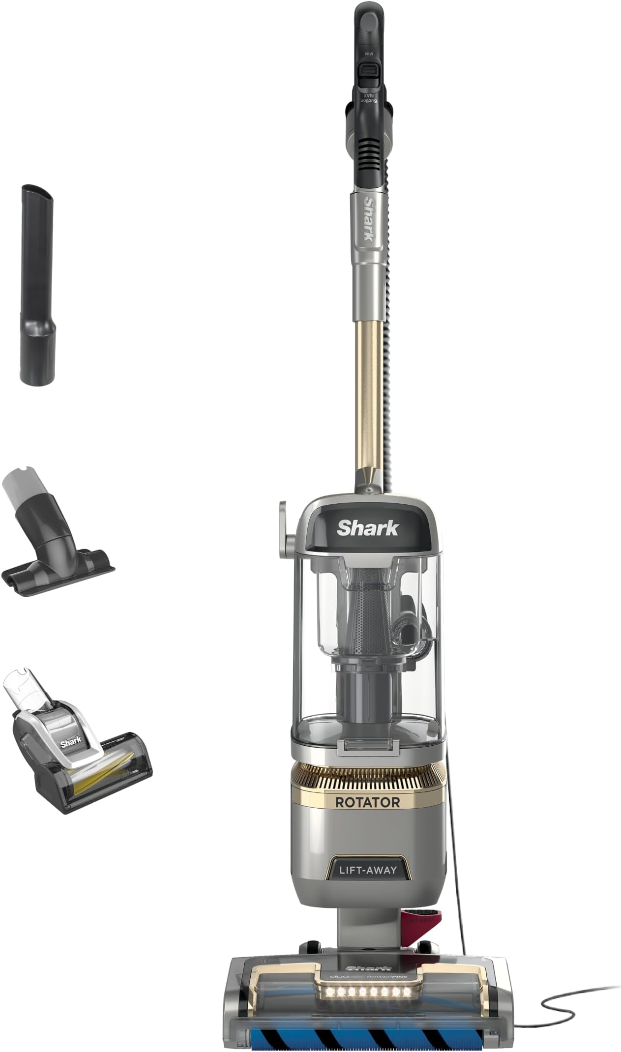 Shark Rotator Vaccum LA502, Vacuum with Self Brushroll Powerful Pet Hair Pickup and HEPA Filter, Silver, Lift-Away Upright w/Duo Clean