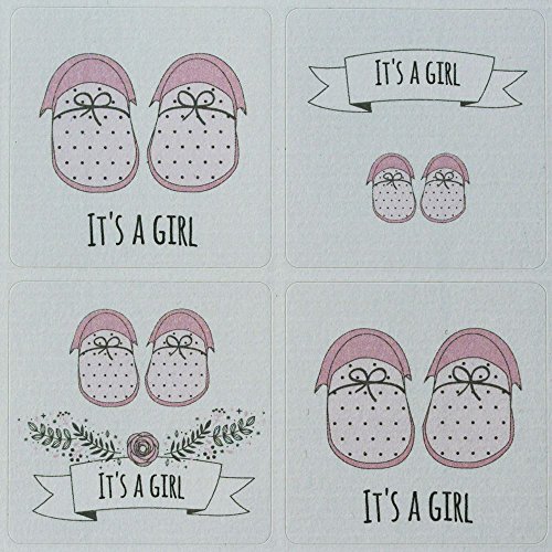 It 's a Girl  Hoja  35 pegatinas  sola hoja nuevo bebé ducha de zapatos rosas