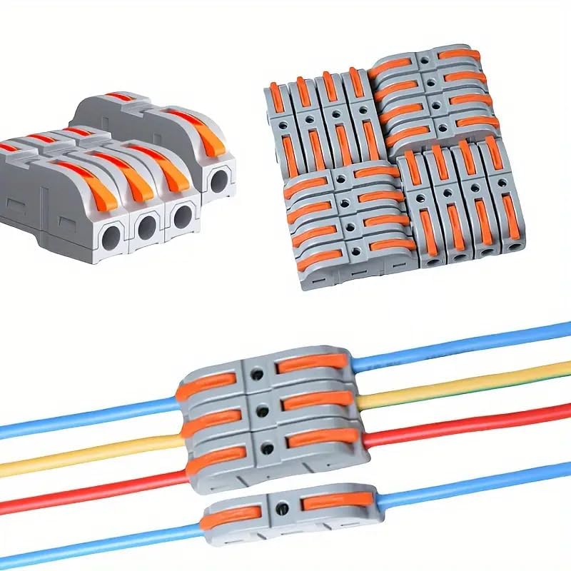Wire Clip Connector, Wire Connector Kit 1 In 1 Output Splices Cable Connector With Control Lever Compact Splicing Wire Jointer Cable Conductor Clamp Wire Connector Jointer Conductor (5 Pcs)-image-12