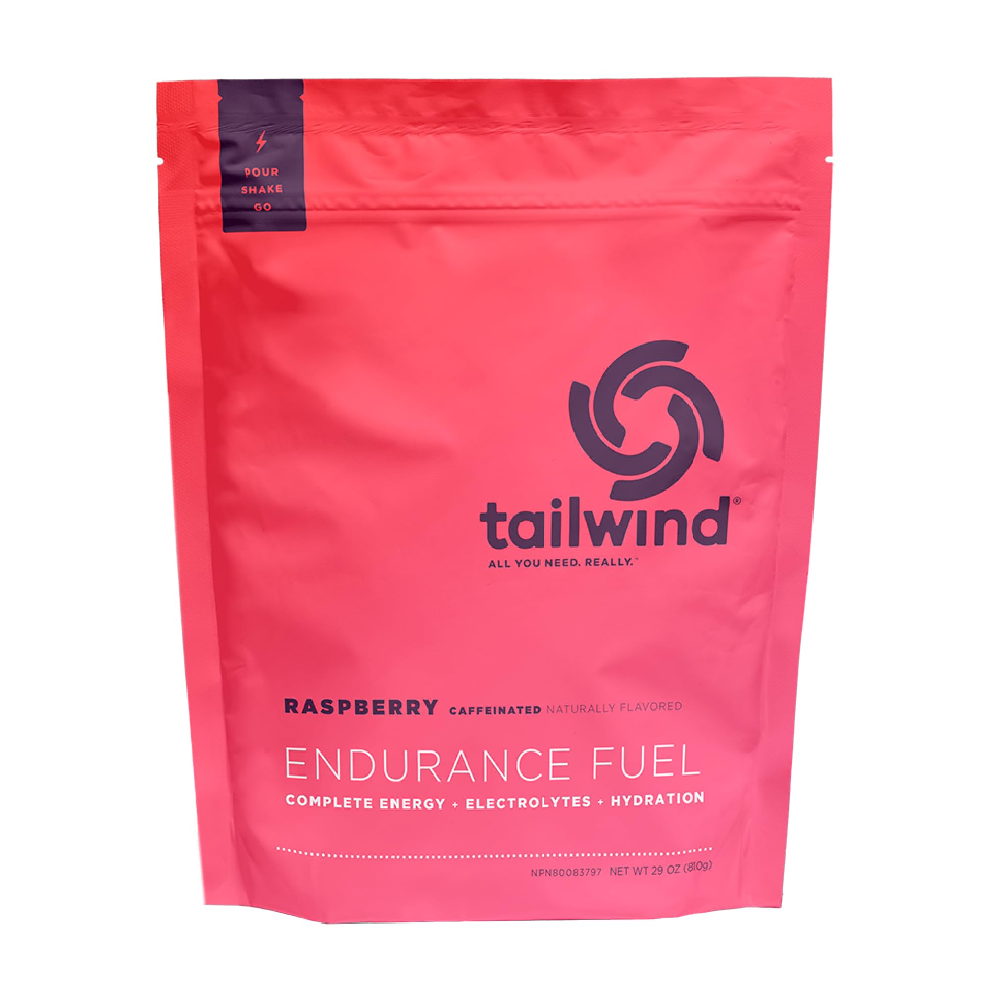 Endurance Fuel, Carbohydrate & Electrolyte Sports Drink Mix Powder, Gluten-Free, Vegan, Raspberry Buzz, 50 Servings (Caffeinated)