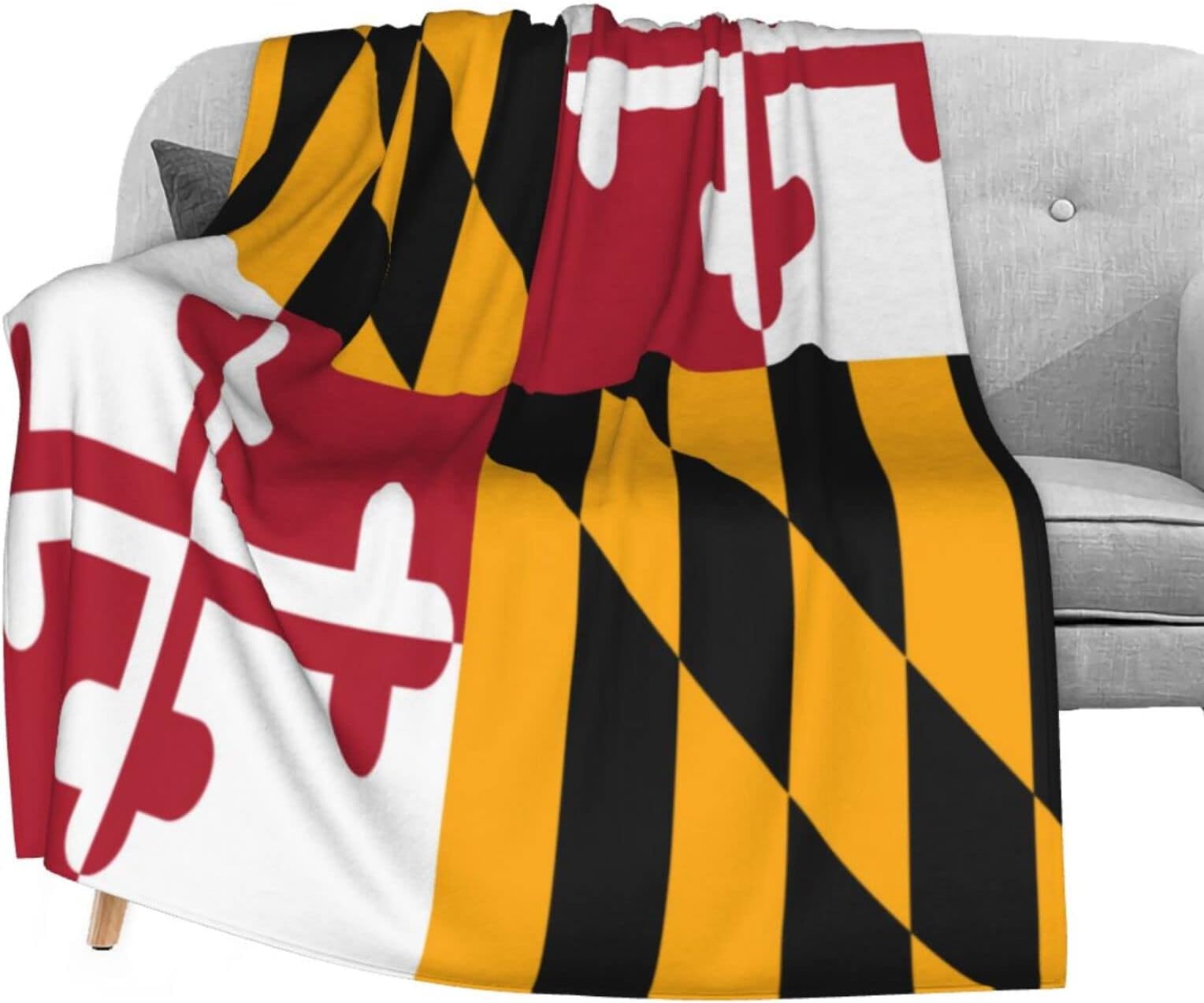 Dujiea Maryland Flag Fuzzy Flannel Blanket Throw 40"X50", Super Soft Lightweight Blanket Throw for Couch Chair Sofa, Cozy Bed Blanket for Kids Adults