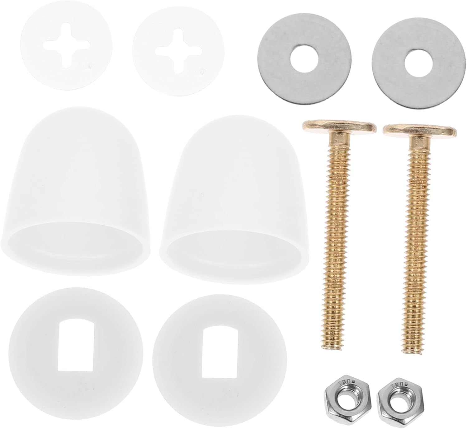 1Set Toilet Seat Bolt Caps and Floor Bolts Replacement Kit Durable Resistant Toilet Parts for Easy Installation Compatible with Various Toilets Enhances Bathroom Appearance