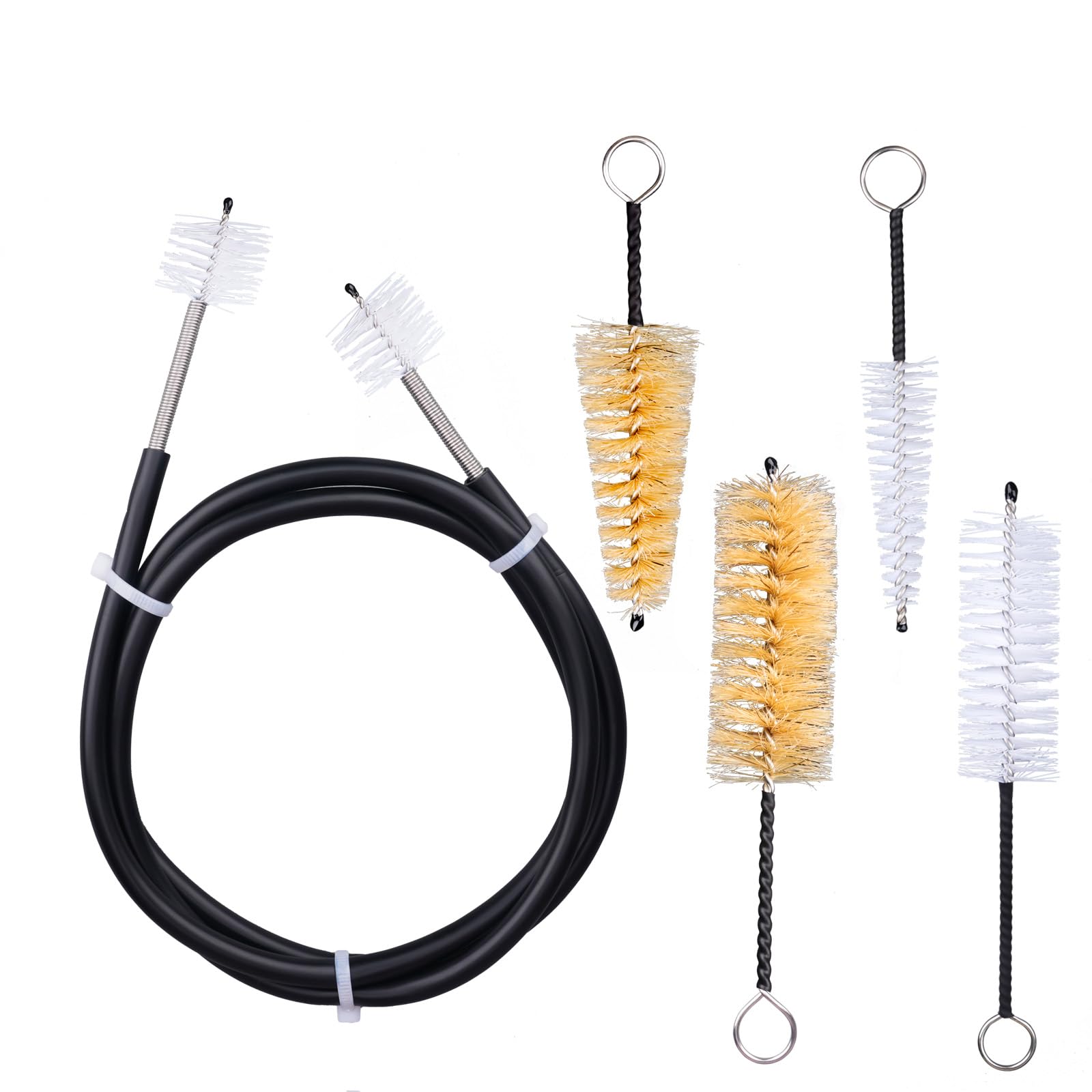 Trumpet Cleaning Kit Clean Pipe Brush Nylon, Canister Filter, Flexible Stainless Steel, Plus Convenient Brush Tubes, Straws