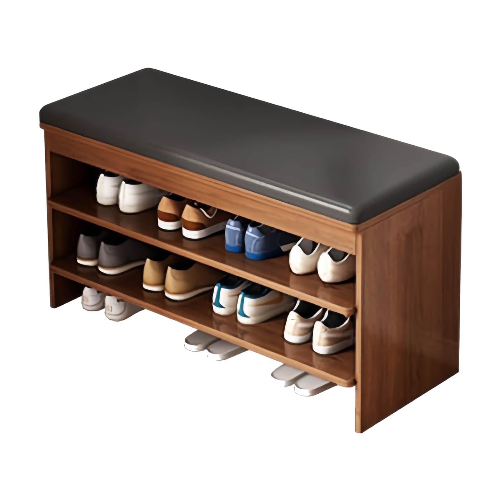 Banc de rangement pour chaussures 150kg avec coussin rembourré