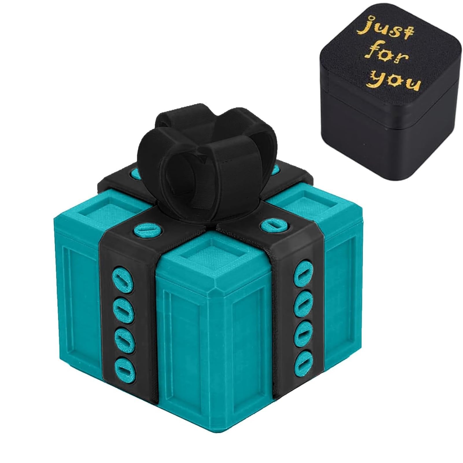 Annoying Gift Box with 3D Printed Screws & Pop Up Finger Surprise, The Annoying Present Prank Box, Funny Prank Hilarious Money Card Container Trick Gift Packaging for Birthday Christmas (Turquoise Green)