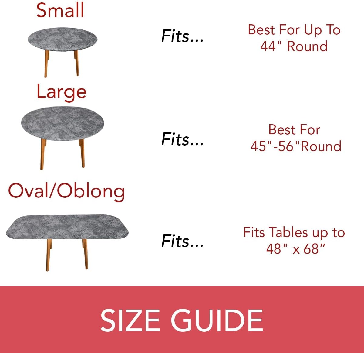 LAMINET - Elite Elastic Edged Print Table Pad - Marble Grey - Small Round - Fits Tables up to 44" Diameter - The Ultimate Protection for Your Table