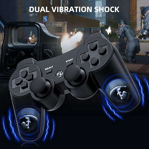 Miniatura 3 de Funcilit Controlador inalámbrico para PS3 controlador para Playstation 3 mando inalámbrico Bluetooth con cable cargador USB para consola PS3 paquete