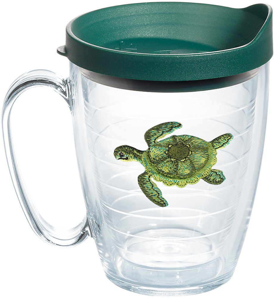 Tervis Tropical Animal Collection Made in USA Double Walled Insulated Tumbler Travel Cup Keeps Drinks Cold & Hot, 16oz Mug, Turtle