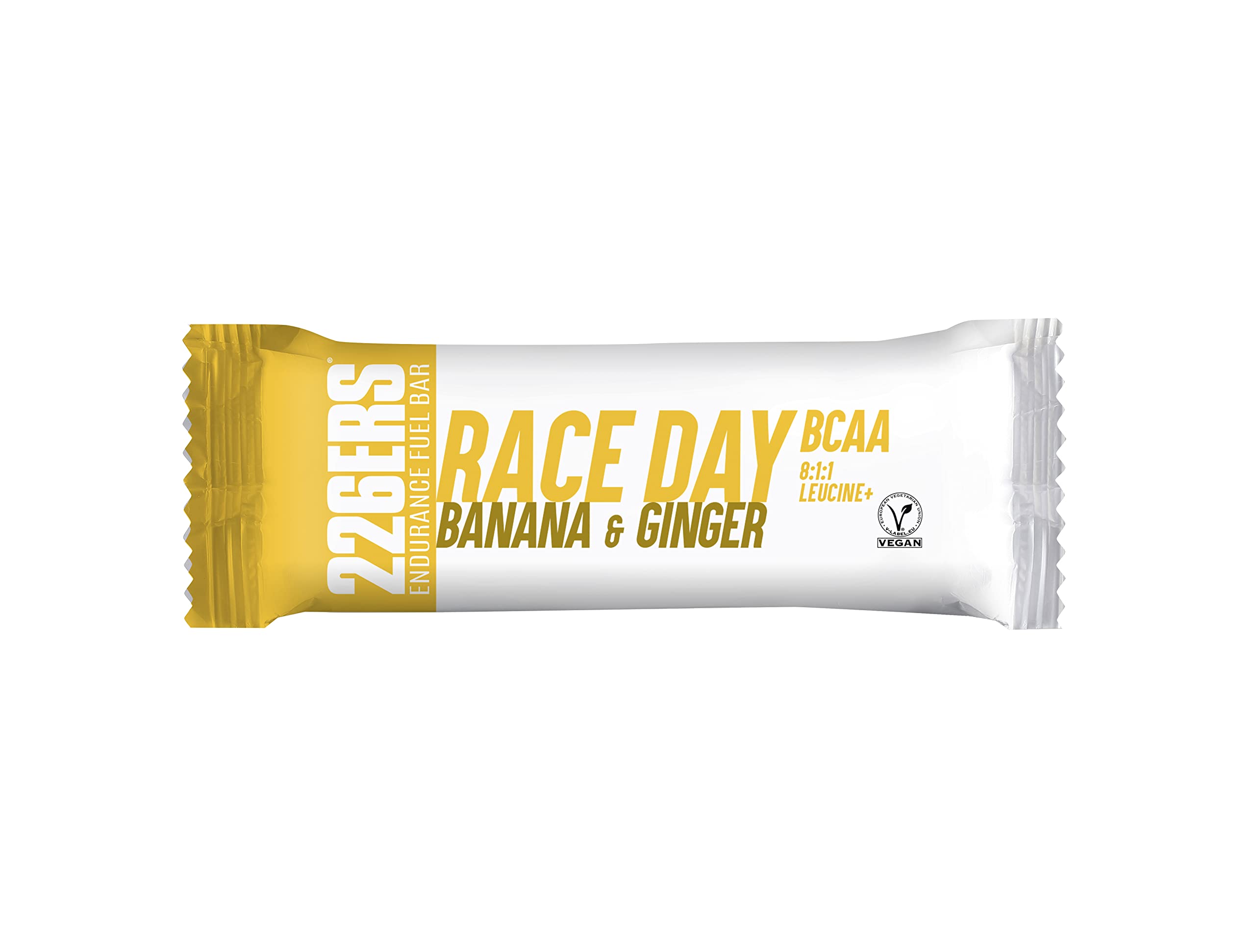 226ERS Race Day Bars, Barrita Energética Veganas, Energy Bars Sin Gluten, Plátano y Jengibre - 1 barra x 40 g